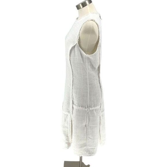 Banana Republic Womens Tweed Sleeveless Fit & Flare Dress White Size 10 NWT - Picture 3 of 10
